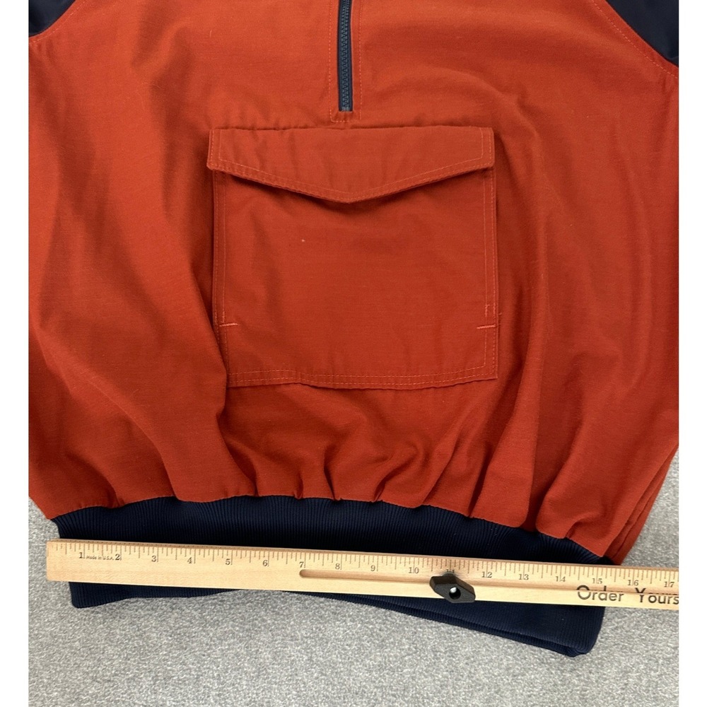 Vintage Anorak Quarter Zip Pullover XL Raglan Orange Colorblock White Mountain - Picture 10 of 11